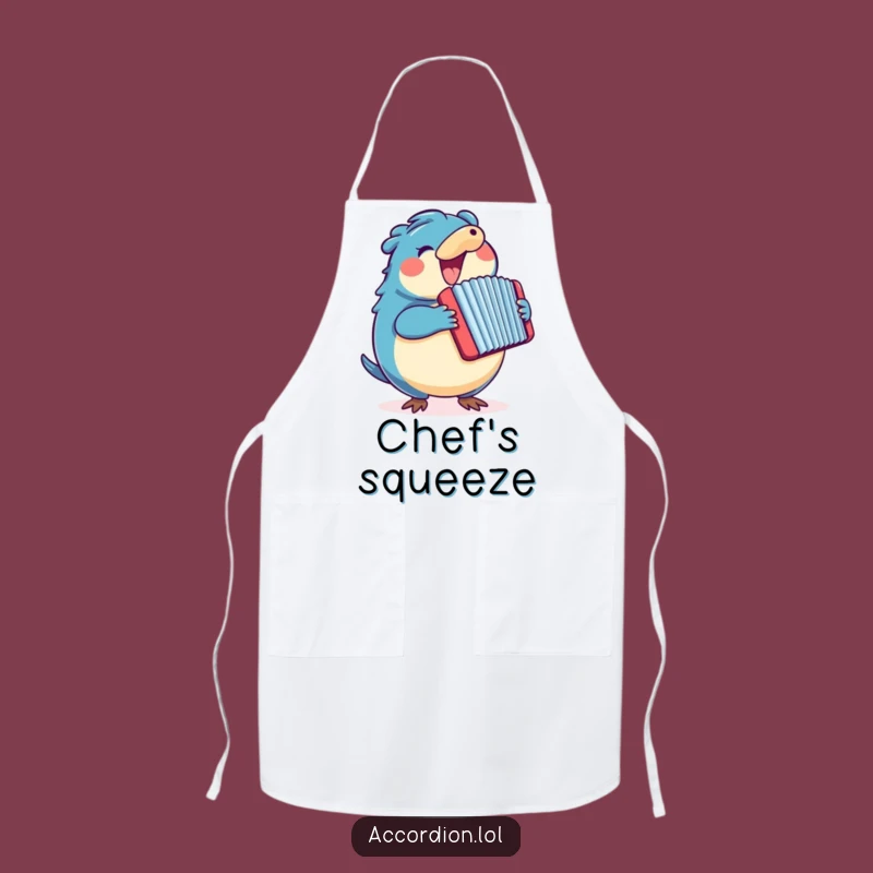 Funny Platypus Accordion Apron: Cook Up Fun with a Musical Blue Platypus