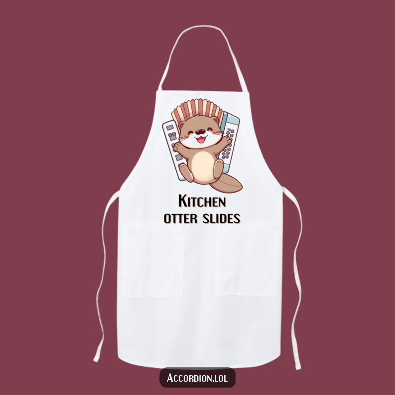 Funny Otter Accordion Apron: Cook with Joyful Musical Flair