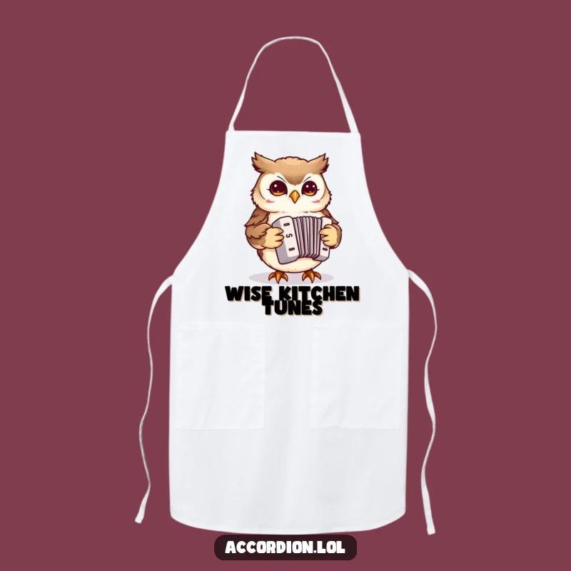 Funny Owl Accordion Apron: Cook with Wise Musical Flair
