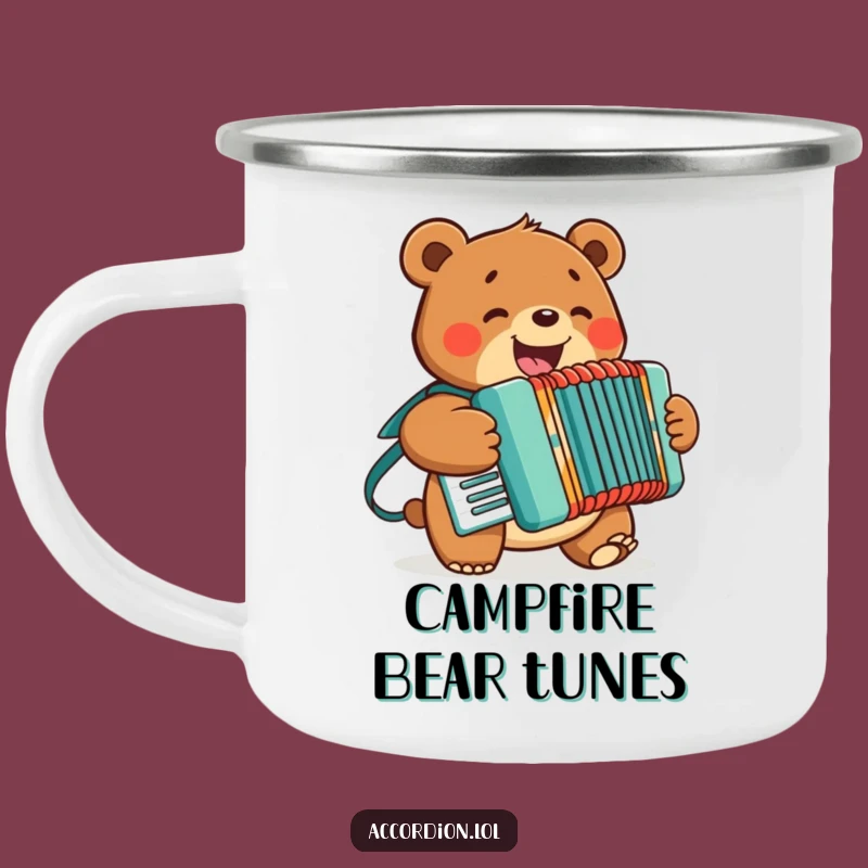 Funny Bear Accordion Camping Mug: Adventure Brews with Musical Bears