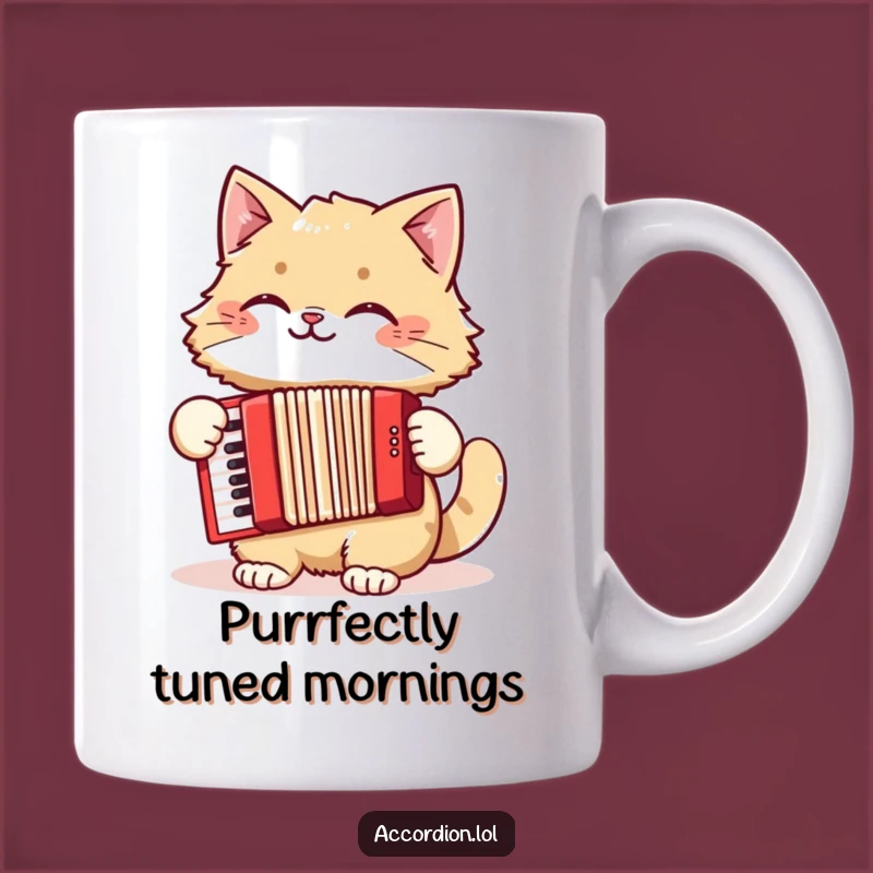 Funny Cat Accordion Player Mug: Whiskers & Music Masterpiece Gift