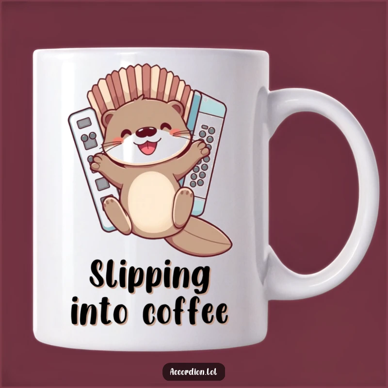 Funny Otter Accordion Mug: Slide into Your Day with Joyful Tunes