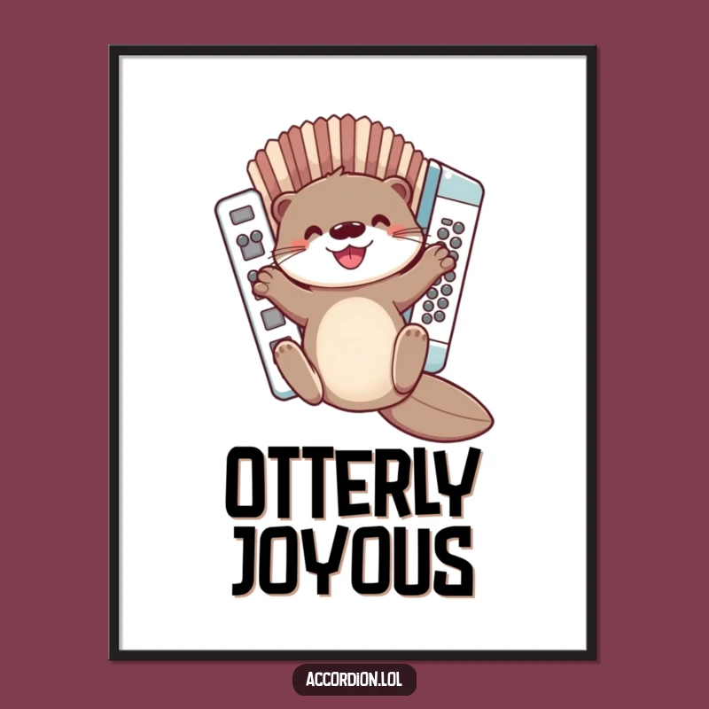 Funny Otter Accordion Digital Art: Instant Joyful Slides for Your Walls
