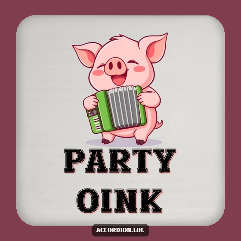 Funny Pig Accordion Drink Coaster: Protect Surfaces with a Playful Pink Pig