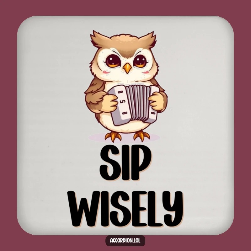 Funny Owl Accordion Coaster: Protect Surfaces with Wise Musicality