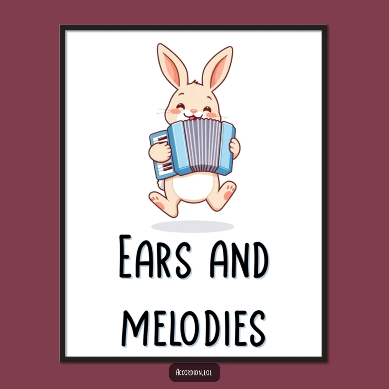 Funny Bunny Accordion Poster: Hopping Art, Vibrant Wall Decor, Humorous Gift