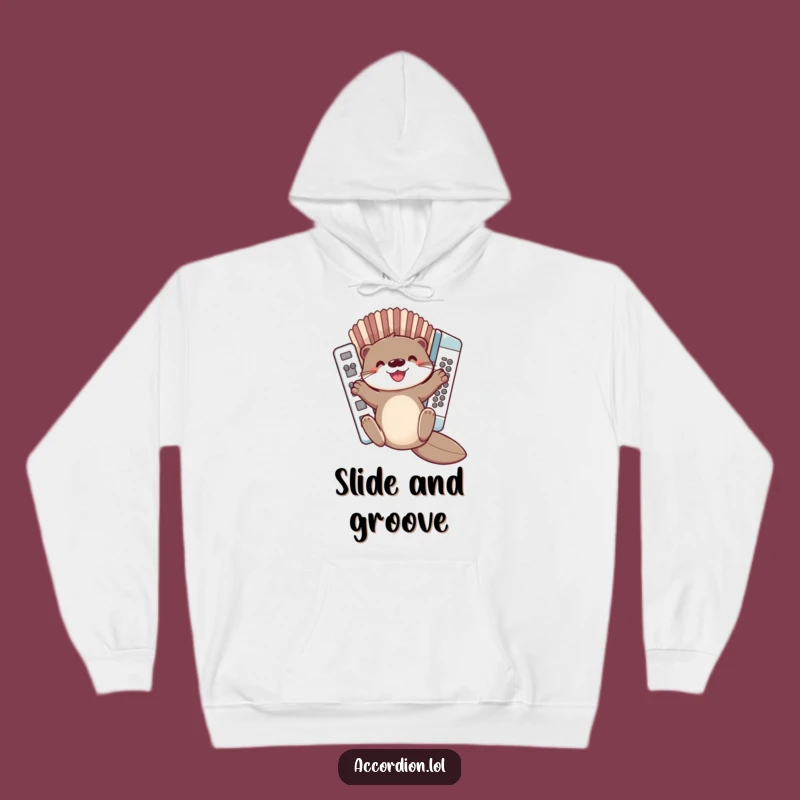 Cozy Funny Otter Accordion Hoodie: Warm Hugs and Playful Melodies