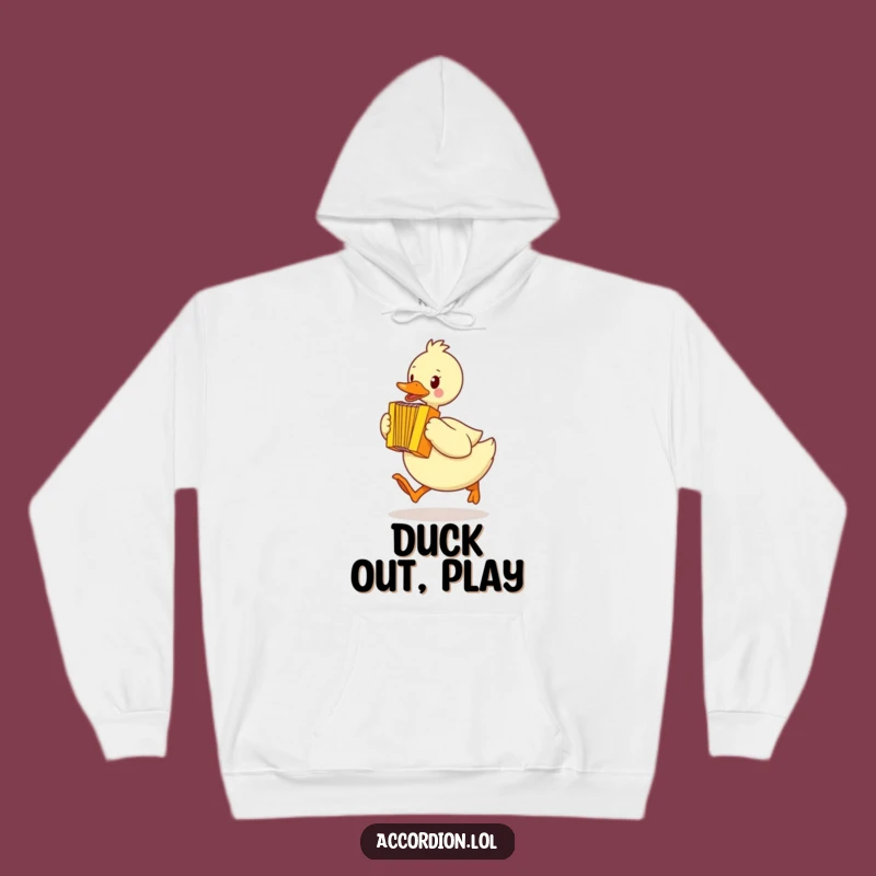 Funny Duck Accordion Hoodie: Cozy Waddling Musician Sweatshirt, Warm Humorous Gift