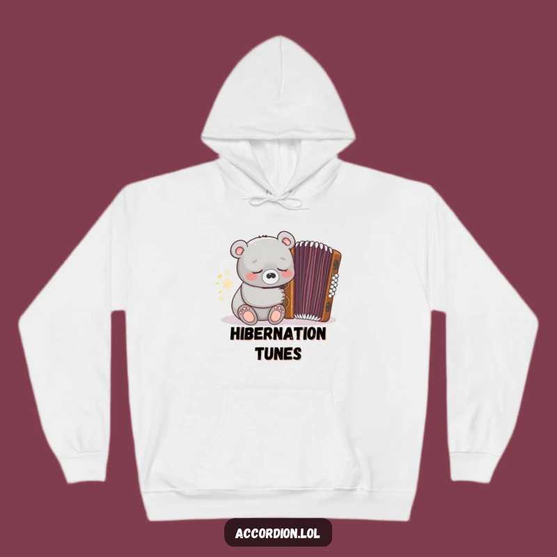Funny Bear Accordion Hoodie: Cozy Up with a Sleepy Grey Bear