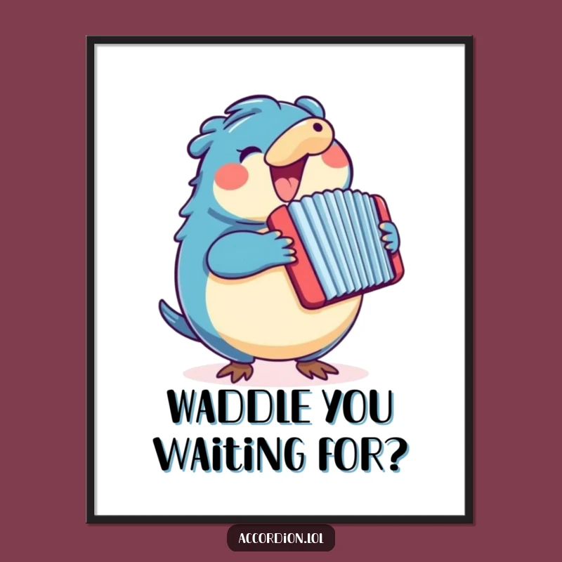 Funny Free Printable Wall Art: Platypus Accordion Decor, Humorous Downloadable Art Gift