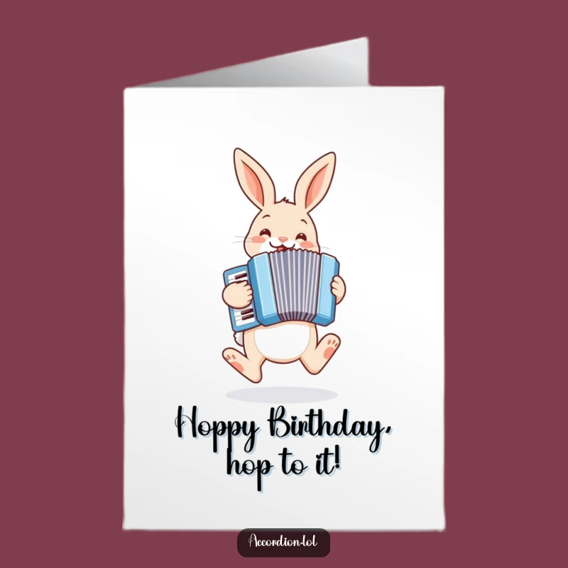 Free Printable Birthday Card: Bunny Accordion Player Hilarious Downloadable Fun