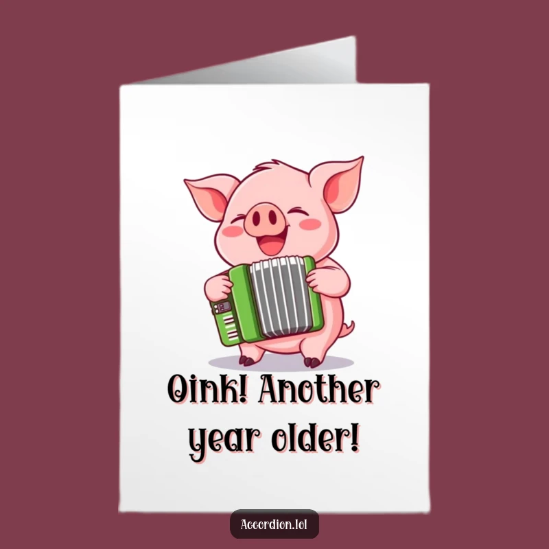 Free Printable Birthday Card: Pig Accordion Player, Humorous Downloadable DIY Funny Gift