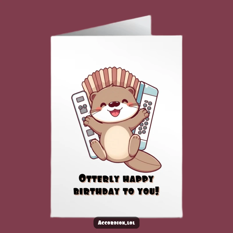 Free Printable Otter Accordion Birthday Card - Slippery Fun Downloadable Gift!