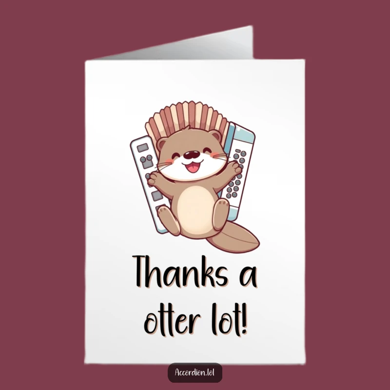 Free Printable Otter Accordion Thank You - Sliding Thanks Downloadable Greeting!