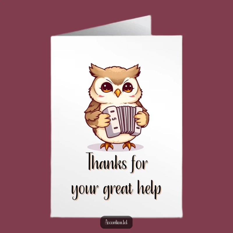 Free Printable Owl Accordion Thank You - Wise Words Downloadable Greeting!