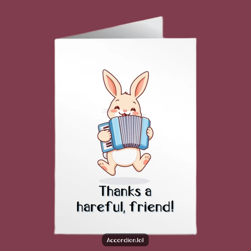 Free Printable Thank You Card: Bunny's Accordion Glee Downloadable Gratitude