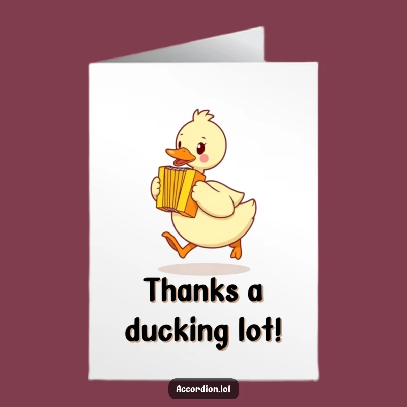 Free Printable Thank You Card: Duck's Accordion Hop Downloadable Gratitude