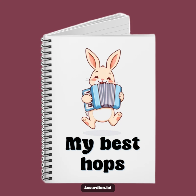 Funny Bunny Accordion Notebook: Hopping Musician's Journal, Pages for Fun Notes