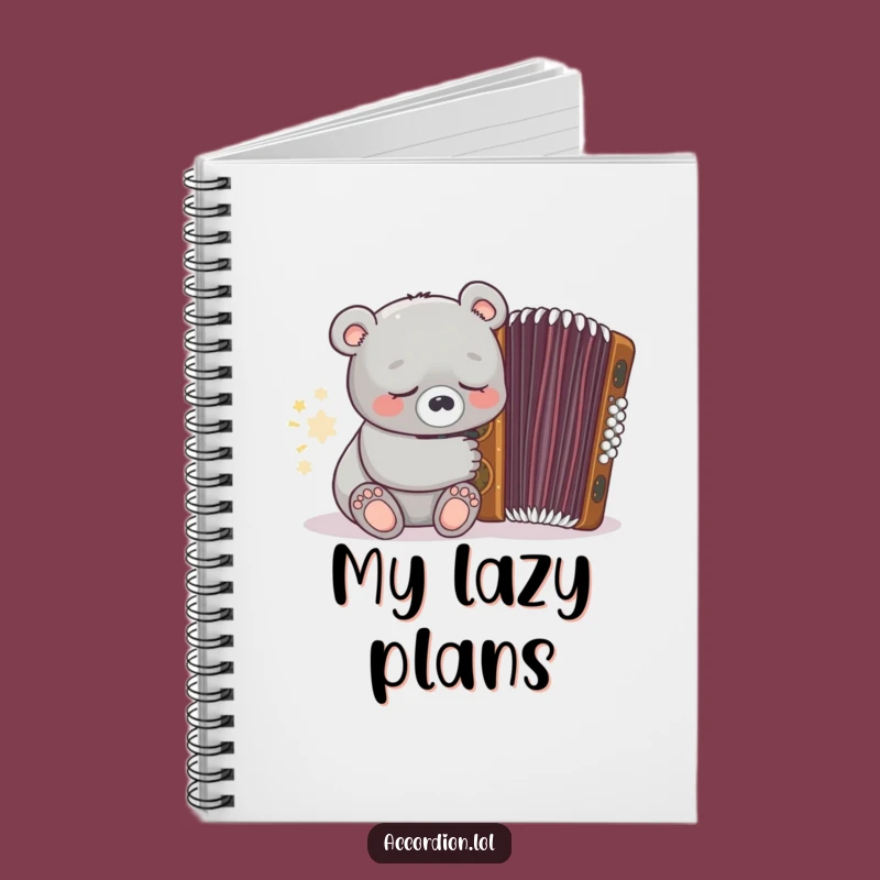 Funny Bear Accordion Notebook: Jot Down Dreams with a Sleepy Grey Bear