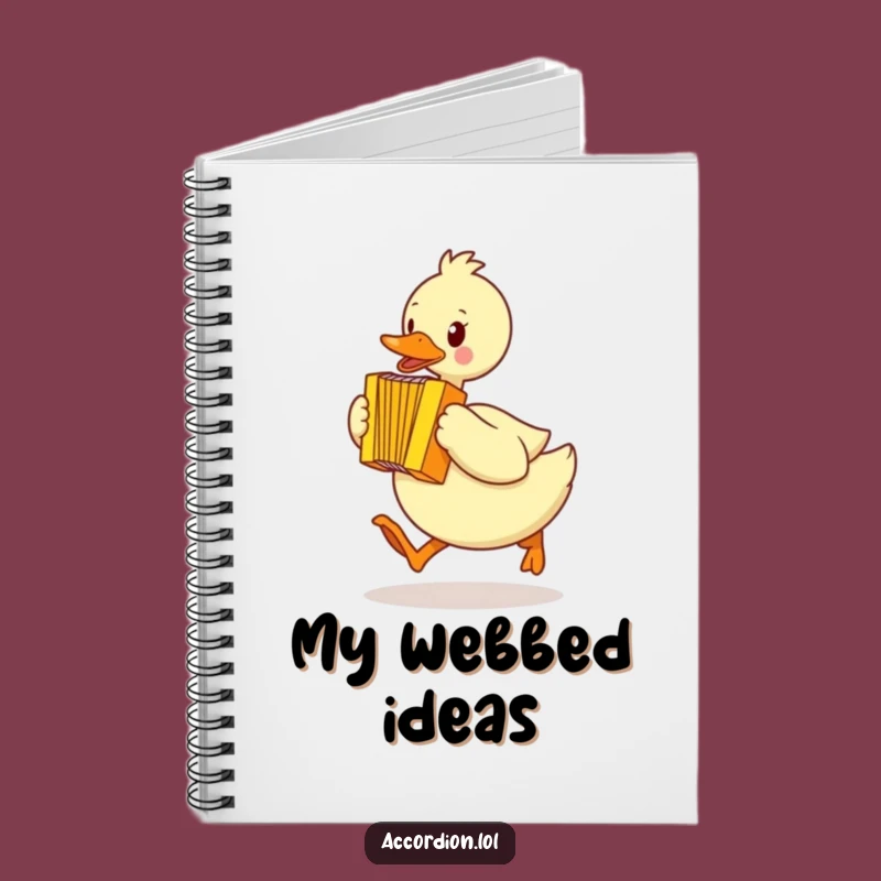 Funny Duck Accordion Notebook: Waddling Musician's Journal, Pages for Fun Notes