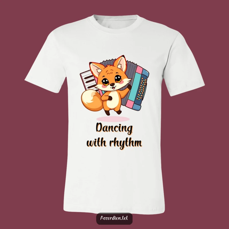 Funny Fox Accordion T-Shirt: Dance Through Life in Style