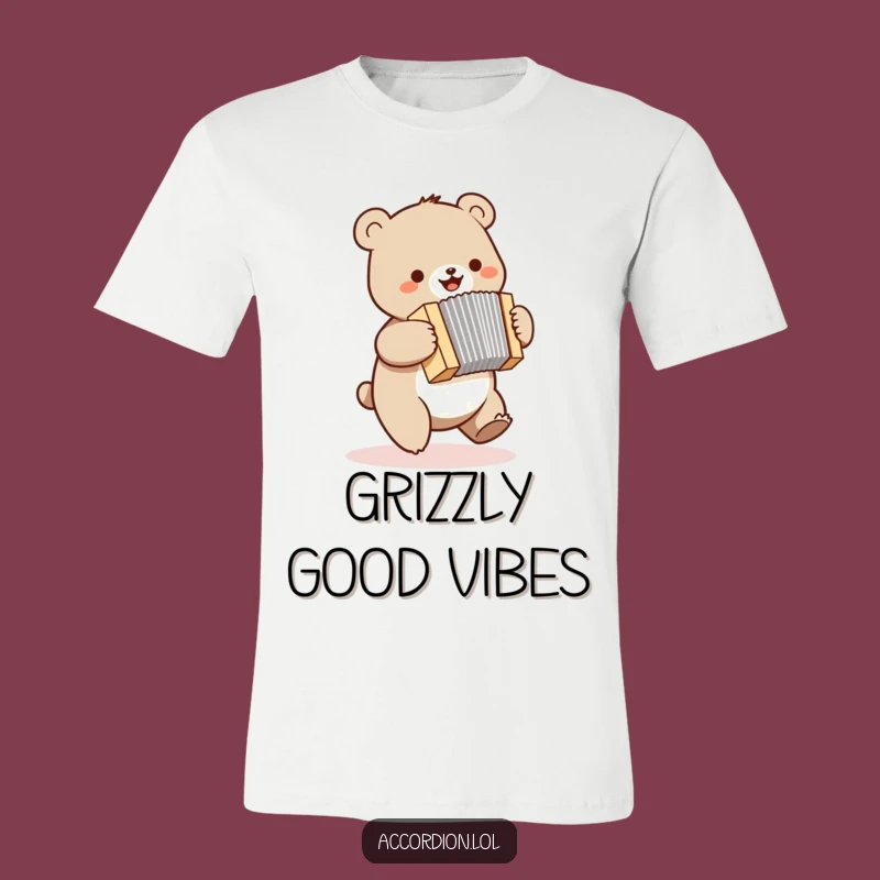 Funny Bear Accordion T-Shirt: Bouncing Bear Musician Tee, Perfect Humorous Present