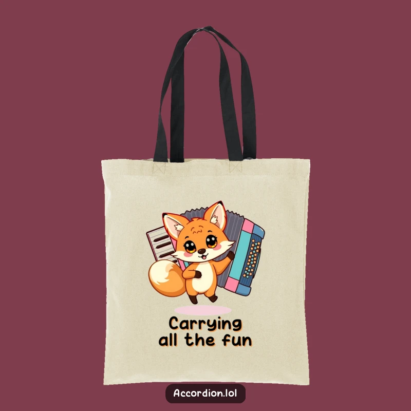 Funny Fox Accordion Tote Bag: Carry Your Rhythm with Style
