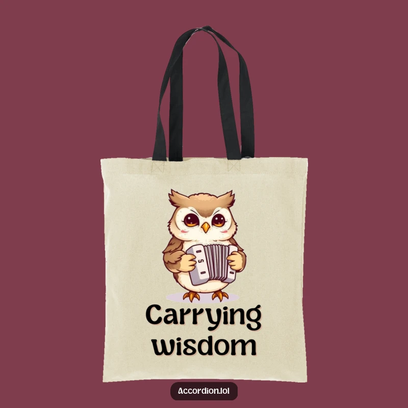 Funny Owl Accordion Tote Bag: Carry Your Tunes with Wisdom